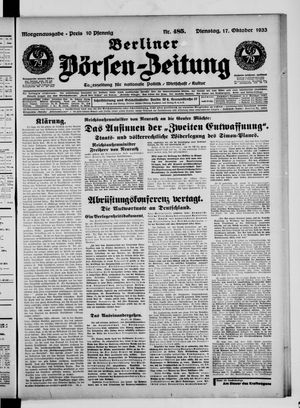 Berliner Börsen-Zeitung vom 17.10.1933