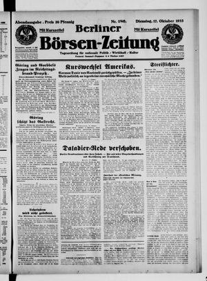 Berliner Börsen-Zeitung vom 17.10.1933