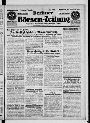 Berliner Börsen-Zeitung vom 18.10.1933