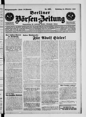 Berliner Börsen-Zeitung vom 22.10.1933