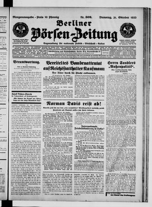 Berliner Börsen-Zeitung vom 31.10.1933