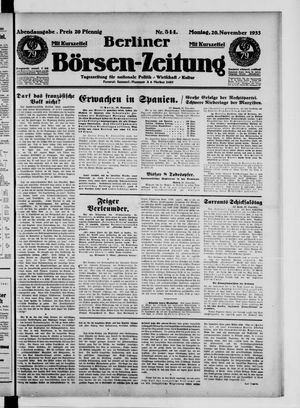 Berliner Börsen-Zeitung vom 20.11.1933