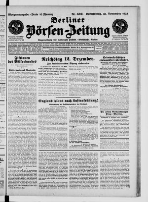 Berliner Börsen-Zeitung vom 30.11.1933