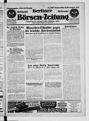 Berliner Börsen-Zeitung vom 30.11.1933