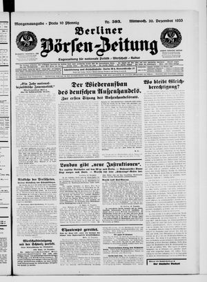 Berliner Börsen-Zeitung vom 20.12.1933