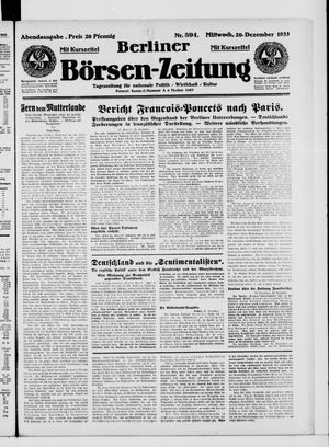 Berliner Börsen-Zeitung vom 20.12.1933