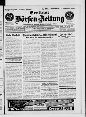 Berliner Börsen-Zeitung vom 21.12.1933