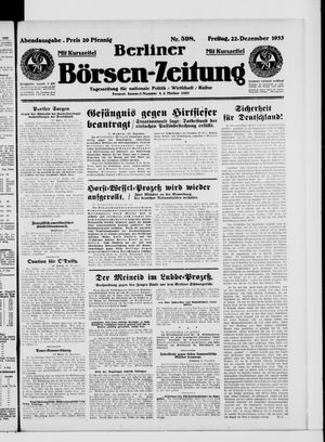Berliner Börsen-Zeitung on Dec 22, 1933