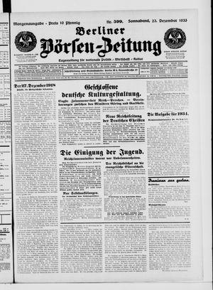 Berliner Börsen-Zeitung vom 23.12.1933