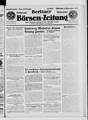 Berliner Börsen-Zeitung vom 27.12.1933