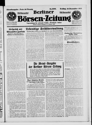 Berliner Börsen-Zeitung vom 29.12.1933