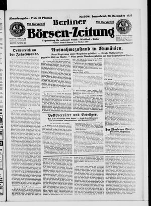 Berliner Börsen-Zeitung vom 30.12.1933