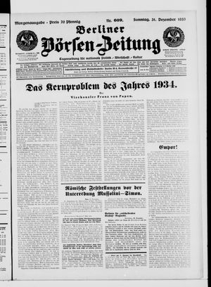 Berliner Börsen-Zeitung vom 31.12.1933