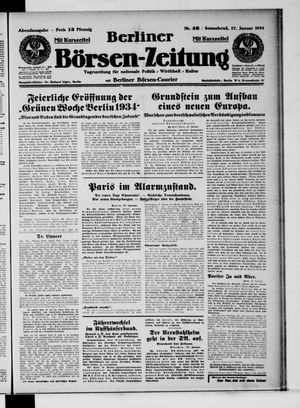 Berliner Börsen-Zeitung on Jan 27, 1934
