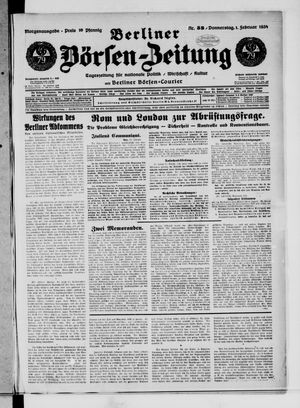 Berliner Börsen-Zeitung vom 01.02.1934