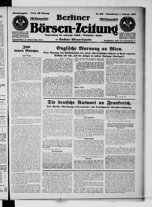 Berliner Börsen-Zeitung vom 03.02.1934
