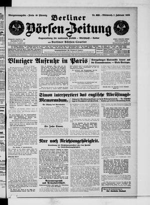 Berliner Börsen-Zeitung vom 07.02.1934