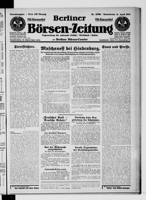 Berliner Börsen-Zeitung vom 21.04.1934