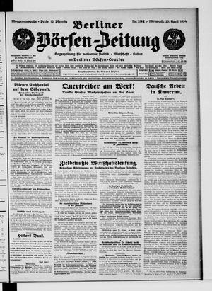 Berliner Börsen-Zeitung vom 25.04.1934