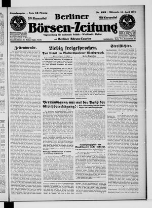 Berliner Börsen-Zeitung vom 25.04.1934