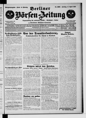 Berliner Börsen-Zeitung vom 27.04.1934
