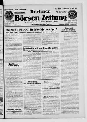 Berliner Börsen-Zeitung vom 09.05.1934