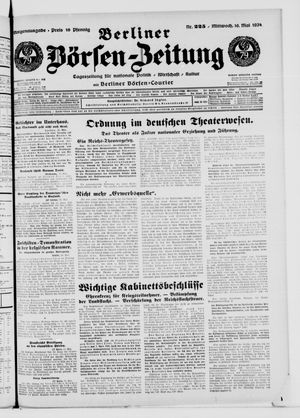 Berliner Börsen-Zeitung vom 16.05.1934