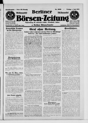 Berliner Börsen-Zeitung vom 01.06.1934