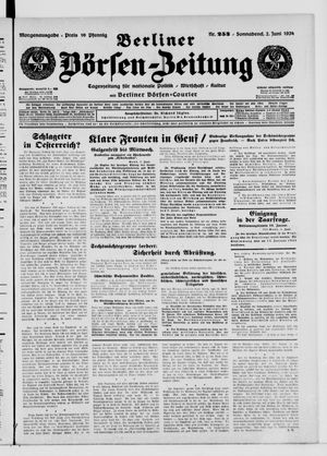 Berliner Börsen-Zeitung vom 02.06.1934