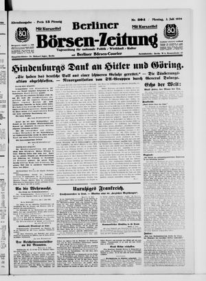 Berliner Börsen-Zeitung vom 02.07.1934