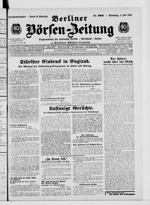 Berliner Börsen-Zeitung vom 03.07.1934