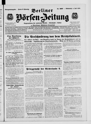 Berliner Börsen-Zeitung vom 04.07.1934
