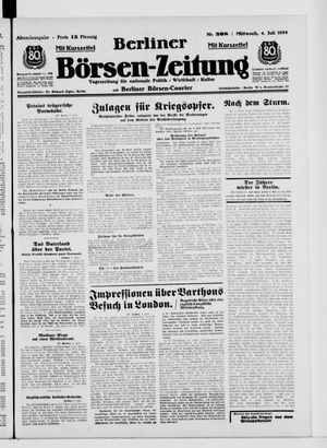 Berliner Börsen-Zeitung vom 04.07.1934