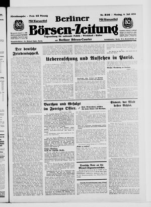 Berliner Börsen-Zeitung vom 09.07.1934