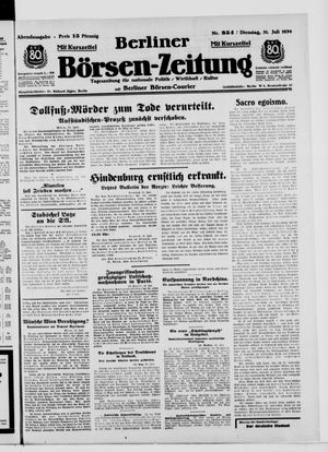 Berliner Börsen-Zeitung vom 31.07.1934