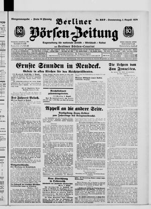 Berliner Börsen-Zeitung vom 02.08.1934