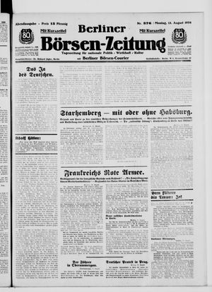 Berliner Börsen-Zeitung vom 13.08.1934