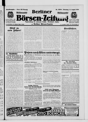 Berliner Börsen-Zeitung vom 14.08.1934