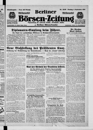 Berliner Börsen-Zeitung vom 03.09.1934