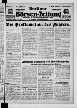 Berliner Börsen-Zeitung vom 05.09.1934
