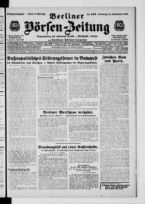 Berliner Börsen-Zeitung vom 23.09.1934