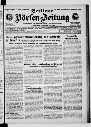 Berliner Börsen-Zeitung vom 26.09.1934