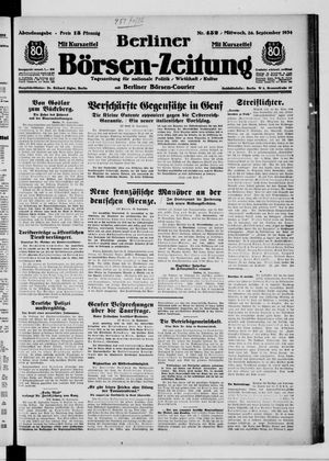 Berliner Börsen-Zeitung vom 26.09.1934