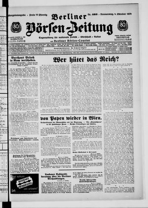 Berliner Börsen-Zeitung vom 04.10.1934