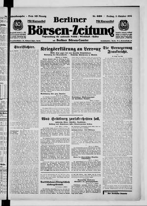 Berliner Börsen-Zeitung vom 05.10.1934
