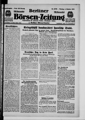 Berliner Börsen-Zeitung vom 08.10.1934