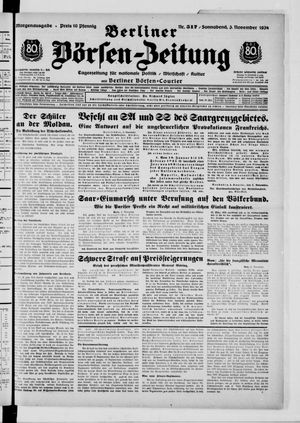 Berliner Börsen-Zeitung vom 03.11.1934