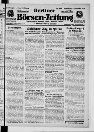 Berliner Börsen-Zeitung vom 03.11.1934