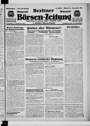 Berliner Börsen-Zeitung vom 07.11.1934