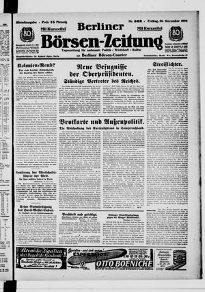 Berliner Börsen-Zeitung on Nov 30, 1934